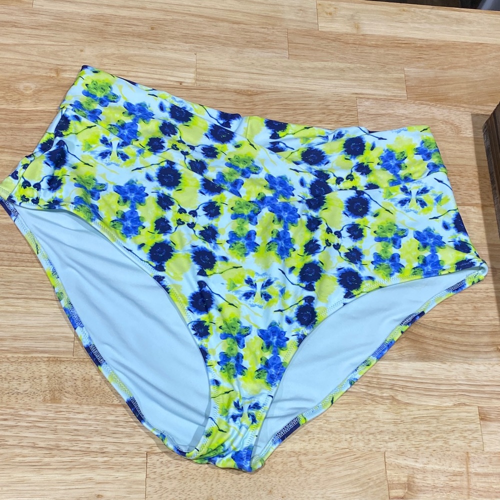 🔥Bundle 10 for $20🔥 Aerie Blue and Yellow Floral Bikini Bottom